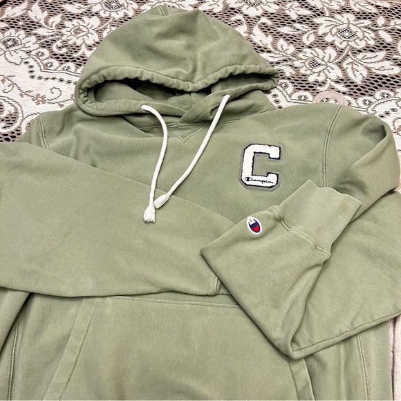 Champion Vintage Reverse Weave Hoodie in Sage Green Men’s Medium - Picture 8 of 9